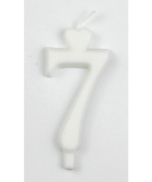 Kerze Weiß Nummer 7